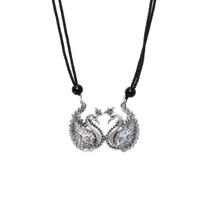Sterling Silver Swan Pendant Necklace <b>Emerald</b> Zircon Moissanite Diamond Beaded Chain 14K Gold Trendy Rhodium Plated Women's Gift - Product Image 4