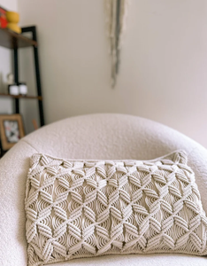 Coussin Macramé Blanc | Oreiller Macramé Boho | Coussin Boho - Product Image 2