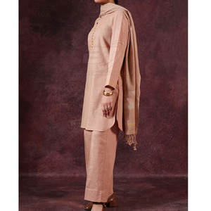 Ensemble Kurta Shalwar ethnique pour femmes pakistanaises, robe 3 pièces, Kurta décontractée, pantalon, Dupatta en taille adulte - Product Image 5