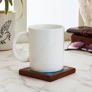 ชุดแก้วมักลายดอกไม้สีชมพูและสีขาว2Top เซ็ตสลัดทำจากไม้และเรซินสินค้าแฮนด์เมด - Product Image 3