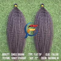 Extensions de cheveux indonésiens de luxe à pointe plate, super double drawn, lisses et crépus, 100% cheveux humains vierges Remy non traités 12A