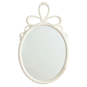 Marco de Espejo de Pared con Diseño de Cuerda de Madera, Tallado a Mano, Decoración de Pared Decorativa, Marco Pintado de Blanco para Dormitorio, Comedor, Decoración del Hogar - Product Image 1