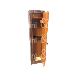 ARMOIRE À PISTOLET EN ACIER AVEC FINITION EN BOIS Deux clés Préparé avec quatre trous, deux en haut et deux en bas pour un - Product Image 1