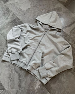 Glory Customizable Mens <b>oversized</b> Boxy Zip <b>Hoodie</b> <b>Long</b> Length Acid Washed <b>Oversized</b> Rhinestone Zip Up Hoodies For Men 2026 - Product Image 3