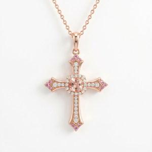 Collier avec pendentif croix personnalisé serti de pierres, imitation perle, style hip hop, bijoux en acier inoxydable pour hommes et femmes - Product Image 2