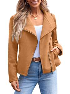 Chaqueta de Cuero de Manga Larga para Mujer, Resistente al Viento, Transpirable, de Satén, Diseño Único, Venta Caliente, para Ropa de Calle - Product Image 6