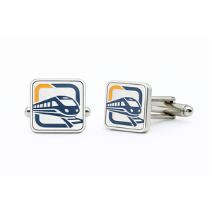 Boutons de manchette personnalisés en alliage de zinc émaillé or avec zircon pour hommes - Cadeau d'affaires de luxe - Product Image 2