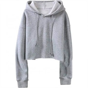 Best Selling Women 100% Cotton Crop Hoodie Winter Hooded Collar Premium Streetwear Wholesale - Product Image 1