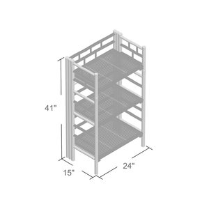 Bibliothèque Etagere en bambou de style industriel Cabinet en MDF pour le rangement à domicile-pour la chambre à coucher, le salon, la maison et le bureau - Product Image 4