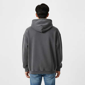 Sudadera con Capucha Extra Grande para Hombre, Estilo Urbano Personalizado, Corte Cuadrado, Bordado 3D de Alta Calidad, Tejido de Poliéster/Algodón para Otoño - Product Image 4