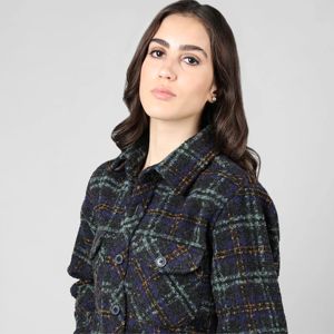 "Veste boutonnée à carreaux surdimensionnés pour femmes-Veste en flanelle douce et chaude pour temps froid" - Product Image 5