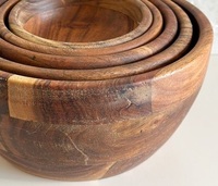 Ensaladera de Madera de Acacia Hecha a Mano de Alta Calidad, para Fiestas, Ecológica, Libre de BPA y Plomo, Apta para Lavavajillas, Personalizable