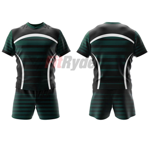 Uniforme personalizado de rugby sublimado completo de poliéster 100%, ropa deportiva profesional con mangas cortas, estilo de conjunto - Product Image 1
