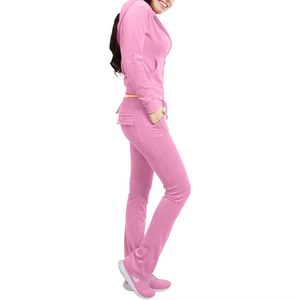 2025 vente en gros écologique respirant cordon sweats à capuche survêtement ensemble femmes solide imprimé coton rose survêtement grande taille - Product Image 6
