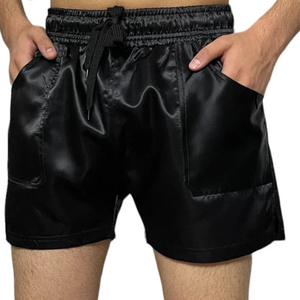 Short décontracté taille moyenne pour hommes Séchage rapide Confortable Motif solide Fermeture à taille élastique pour l'été 100% Polyester - Product Image 4