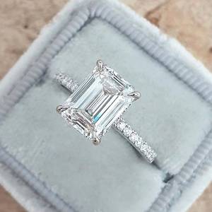 Bague de fiançailles personnalisée de luxe en argent sterling 925 14K or blanc VVS avec diamant certifiée IGCI pour la fête de mariage des femmes - Product Image 6