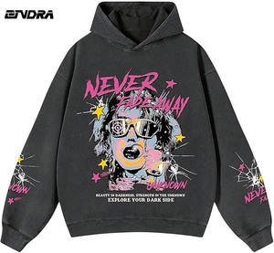 เสื้อมีฮู้ดสำหรับผู้ชายเสื้อสเวตเชิ้ตแบบมีเชือกรูดแขนยาวพิมพ์ลายตัวอักษรกราฟิกเสื้อสวมหัวมีกระเป๋า - Product Image 1