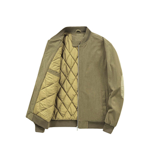 Vente en gros de blouson d'aviateur personnalisé en satin matelassé de haute qualité pour hommes avec logo brodé - Product Image 1