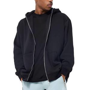 Sudadera con Capucha Reversible para Hombre, Diseño de Contraste, Felpa de Algodón, Cierre de Cremallera, Personalizable, Modelo 2025 - Product Image 1