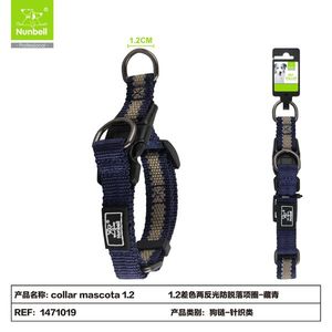 Collier pour animaux de compagnie bicolore avec bandes réfléchissantes pour les promenades en extérieur et la visibilité - Product Image 1