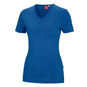 T-shirt in cotone a V per donne, T-shirt in cotone a V inclusa la ricamatura del logo aziendale - Product Image 1