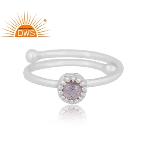 Handmade Design 925 Fine Sterling Silver Natural Labradorite Gemstone <b>Adjustable</b> <b>Ring</b> Jewelry Manufacturer - Product Image 2