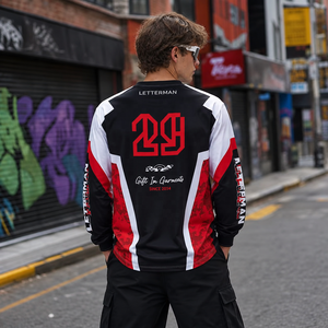เสื้อแข่งรถวินเทจสไตล์สตรีทแวร์แขนยาว ลายซับลิเมชั่น สำหรับทีมแข่งรถ - Product Image 2