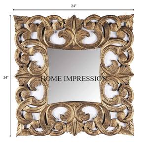 Haute qualité plaqué or de qualité supérieure en métal fait rectangulaire fantaisie élégant cadre maison et hôtel lobbies mur miroir décoratif - Product Image 6