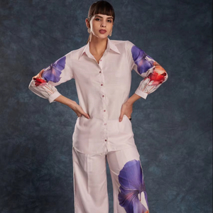 100% Lilen main bloc imprimé vêtements de nuit Robe imprimé fleuri pyjama Robe ensemble pour femmes indien pakistanais vêtements toutes tailles pour - Product Image 1