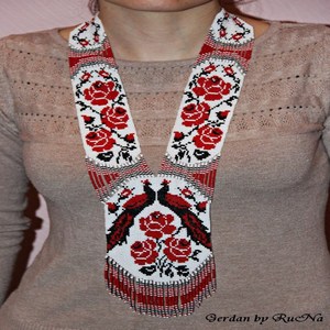 Hermosos collares de diseñador con diseño de flores rojas y pavo real, collares hechos a mano para mujeres y niñas, ropa para fiesta de boda - Product Image 2
