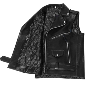 Gilet de motard en cuir véritable personnalisé pour hommes, épais et respirant, pour l'hiver, prix de gros - Product Image 3