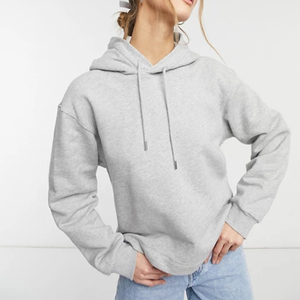 Sudaderas con capucha para mujer, ropa de otoño para mujer, 100%, algodón orgánico, Unisex, traje de sudor liso de gran tamaño, Sudadera con cuello redondo en relieve, Jersey - Product Image 1