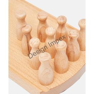Jeu de quilles en bois décoratif, cadeau écologique pour enfants, jeu d'intérieur, prix abordable - Product Image 3