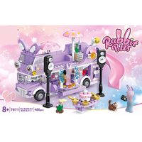En gros 486pcs Faire semblant de jouer maison de poupée Violet Bus Danse Lapin Jouets Pour Filles Bricolage Modèle Bloc de Construction Enfants Cadeau