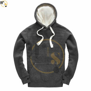 Men's Premium Quality 100% Cotton Winter Pullover <b>Fleece</b> <b>Hoodie</b> New Style Heavyweight Fluffy Hooded Coat Solid Pattern Design - Product Image 3