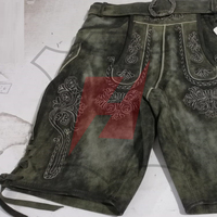 Shorts en cuir suédé pour hommes, personnalisés OEM, respirants, style streetwear, vente chaude, vêtements en cuir pour hommes