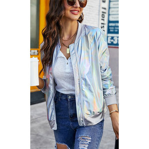 เสื้อแจ็กเก็ตนักบอมเบอร์ผ้าซาตินสำหรับผู้หญิงเสื้อแจ็คเก็ตผ้าแคนวาสสำหรับฤดูหนาวโลโก้ออกแบบได้ตามต้องการแบบ2025 - Product Image 1