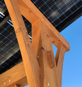 Composants structurels de la pergola solaire rustique à ossature en bois, construction extérieure écologique en bois - Product Image 6