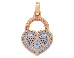 Pendentif en Moissanite en forme de cœur avec serrure personnalisée en argent 925, style hip hop de luxe pour hommes et femmes - Product Image 3