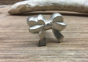 Silver metal bow fancy knob pull cabinet drawer for home dresser door cabinet furniture decorative kitchen wardrobe handle knobs - Product Image 3