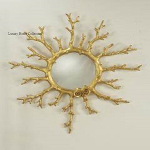 Mesh Rounded Shape Gold Color Mirror Wall Mounted <b>Metal</b> <b>Frame</b> for Home Hotel or Restaurant for Decorative Purpose - Product Image 6
