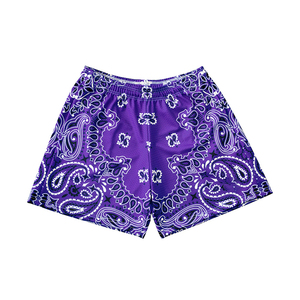 2025 couleurs personnalisées imprimé hommes maille Bandana sec 100% Polyester personnalisé Paisley impression maille basket-ball Shorts DDP expédition - Product Image 2
