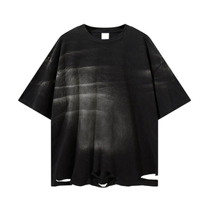 T-shirts pour hommes lavés à l'acide avec impression graphique personnalisée t-shirts pour hommes lourds à épaules tombantes étés - Product Image 3