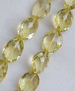 Quartz citron perles de forme ovale à facettes Quartz citron Briolette ovale à facettes perles de pierres précieuses de Quartz citron en vrac pour la fabrication de bijoux - Product Image 3