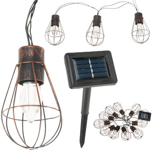 Lampe solaire LED GIRLANDA à 10 ampoules en cuivre Loft - Product Image 1