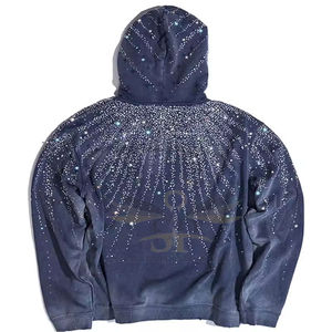 Sudadera con Pedrería de Moda Invernal, Ropa Urbana Moderna con Detalles Brillantes de Cristal, Felpa para Hombre Adulto, Transpirable, OEM - Product Image 2
