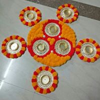 Support de Bougie Chaude en Métal Aluminium Artificiel de Qualité Supérieure pour Décoration Traditionnelle Indienne de Mariage, Diwali, Baptême et Fêtes (Type Rangoli)