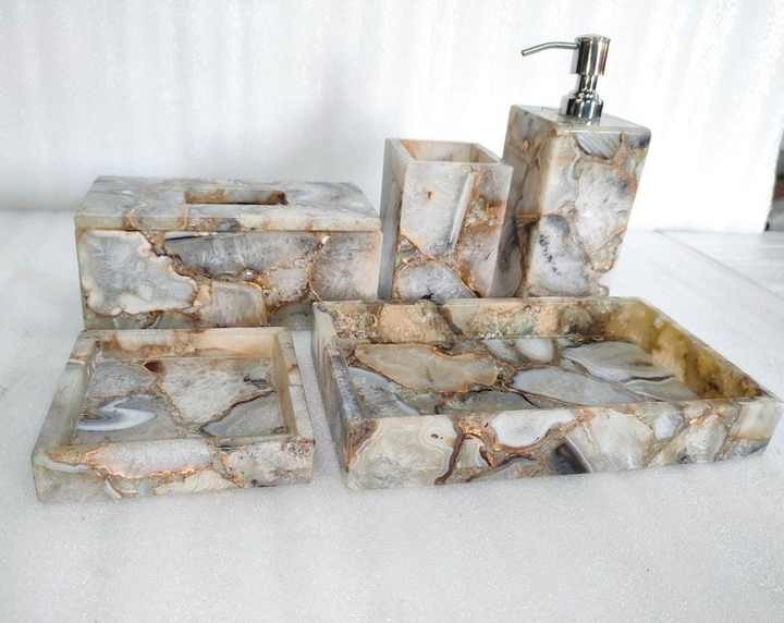 marble bathroom accessories set