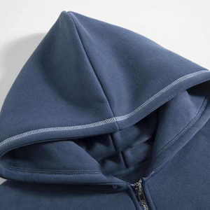 Sweat à capuche entièrement zippé personnalisé pour homme, streetwear, 100% coton, saison hivernale, impression sérigraphique, logo personnalisé, toile unie, écologique - Product Image 2