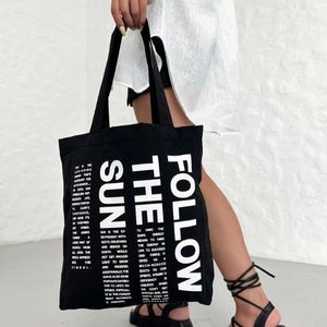 กระเป๋าผ้าฝ้ายรีไซเคิลแฟชั่นทันสมัยเป็นมิตรต่อสิ่งแวดล้อมมีหลายกระเป๋าสำหรับทุกฤดูกาลท่องเที่ยวนอกบ้านลำลองชายหาด - Product Image 2